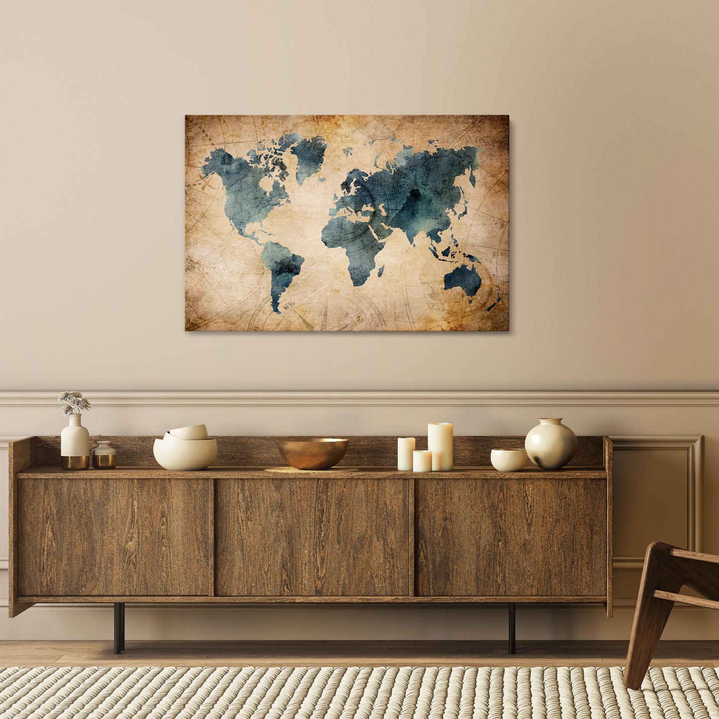 VINTAGE WORLDVIEW Horizontal Canvas Print