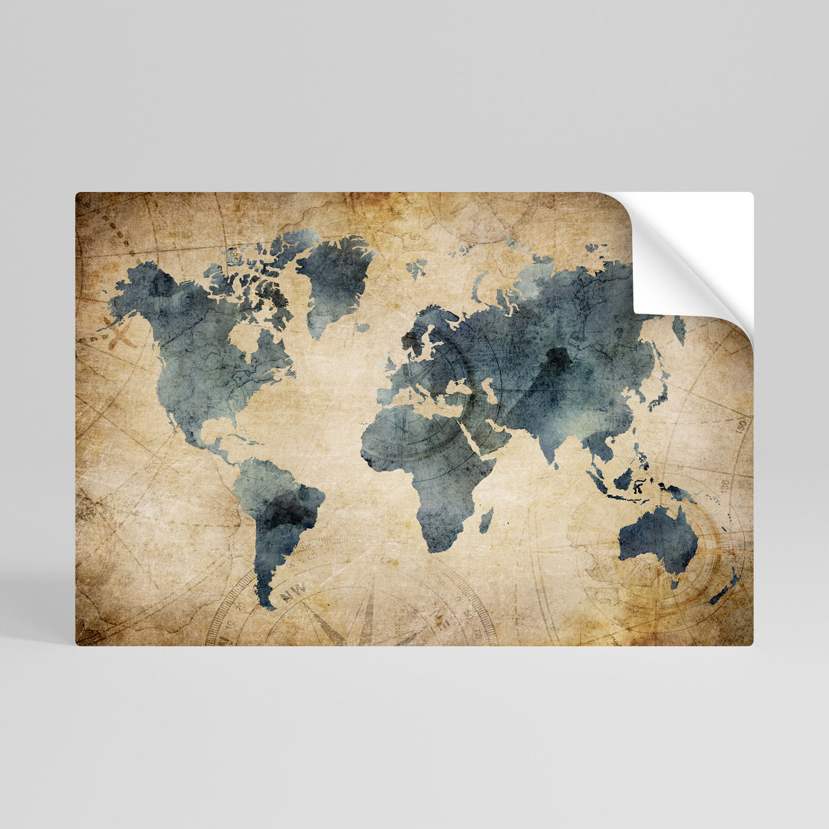 VINTAGE WORLDVIEW Póster Autocolante Horizontal