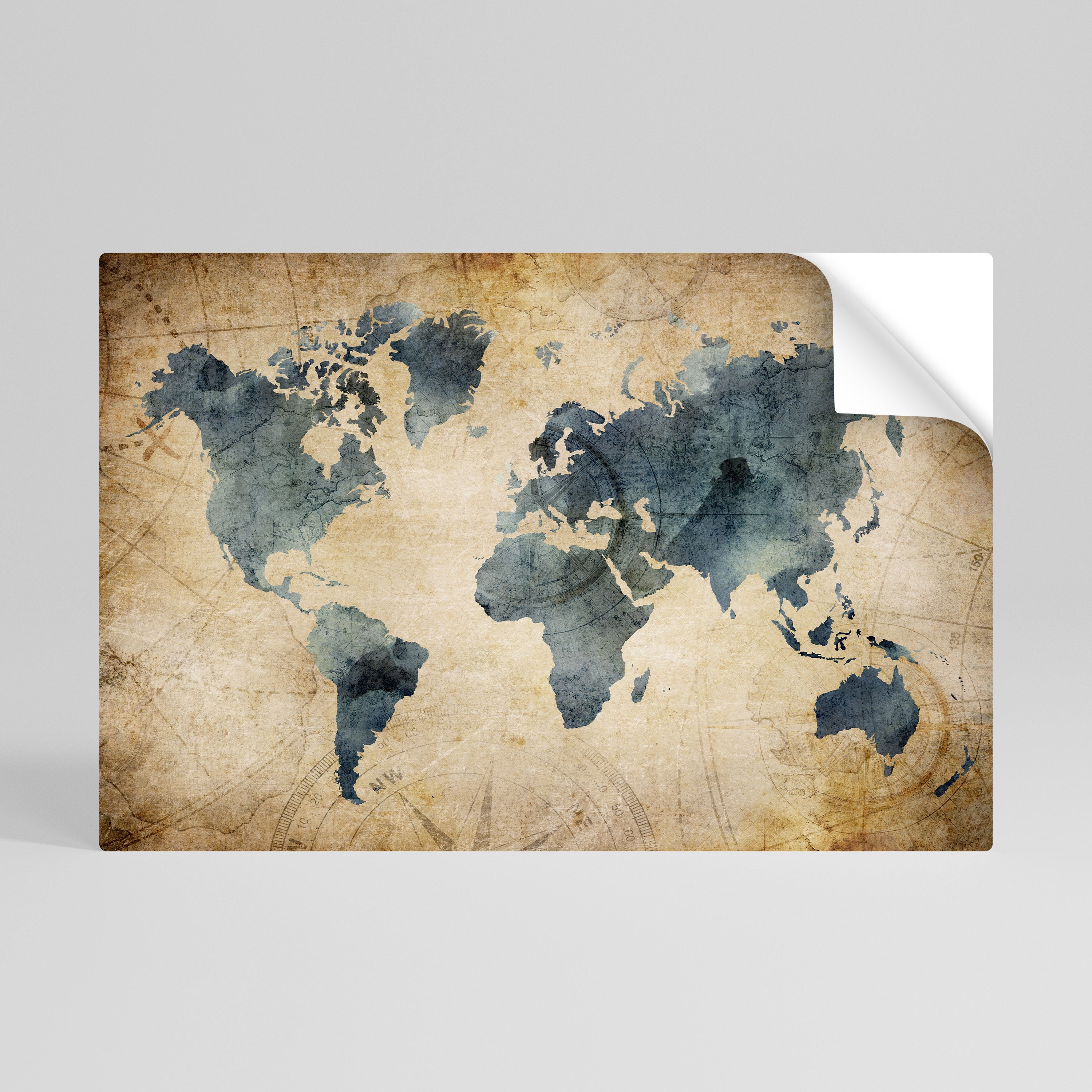 VINTAGE WORLDVIEW Peel and Stick Horizontal Poster