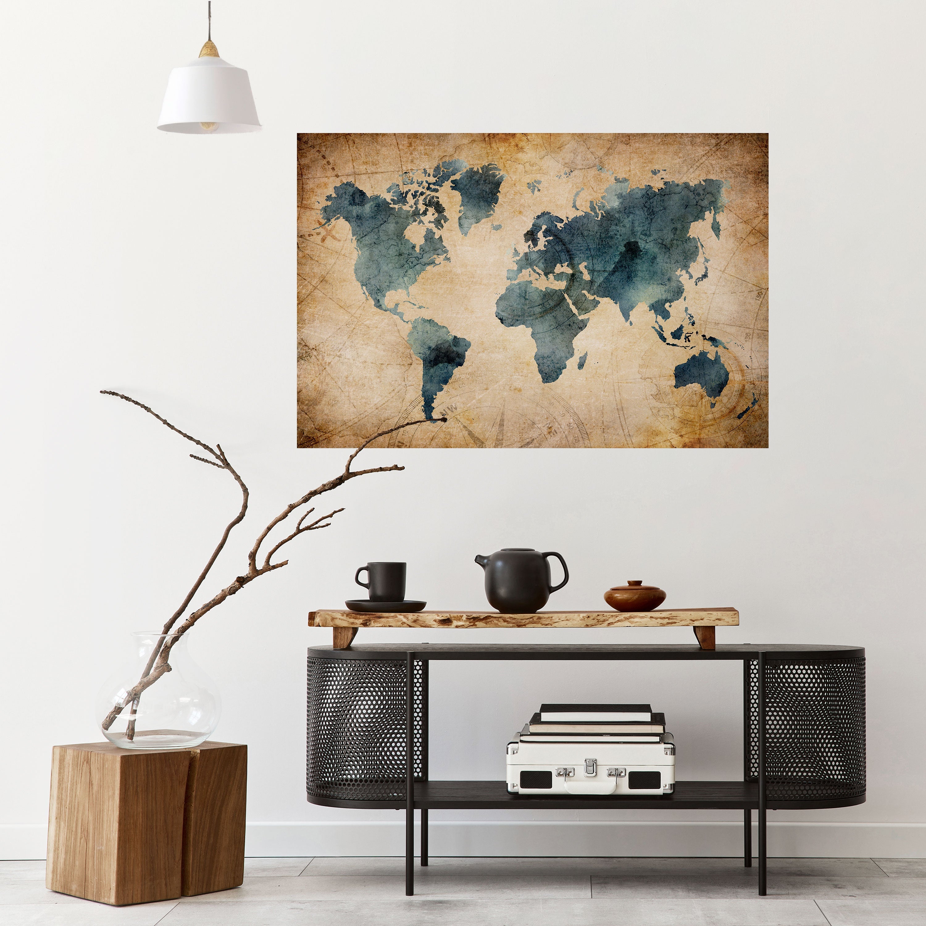 VINTAGE WORLDVIEW Peel and Stick Horizontal Poster
