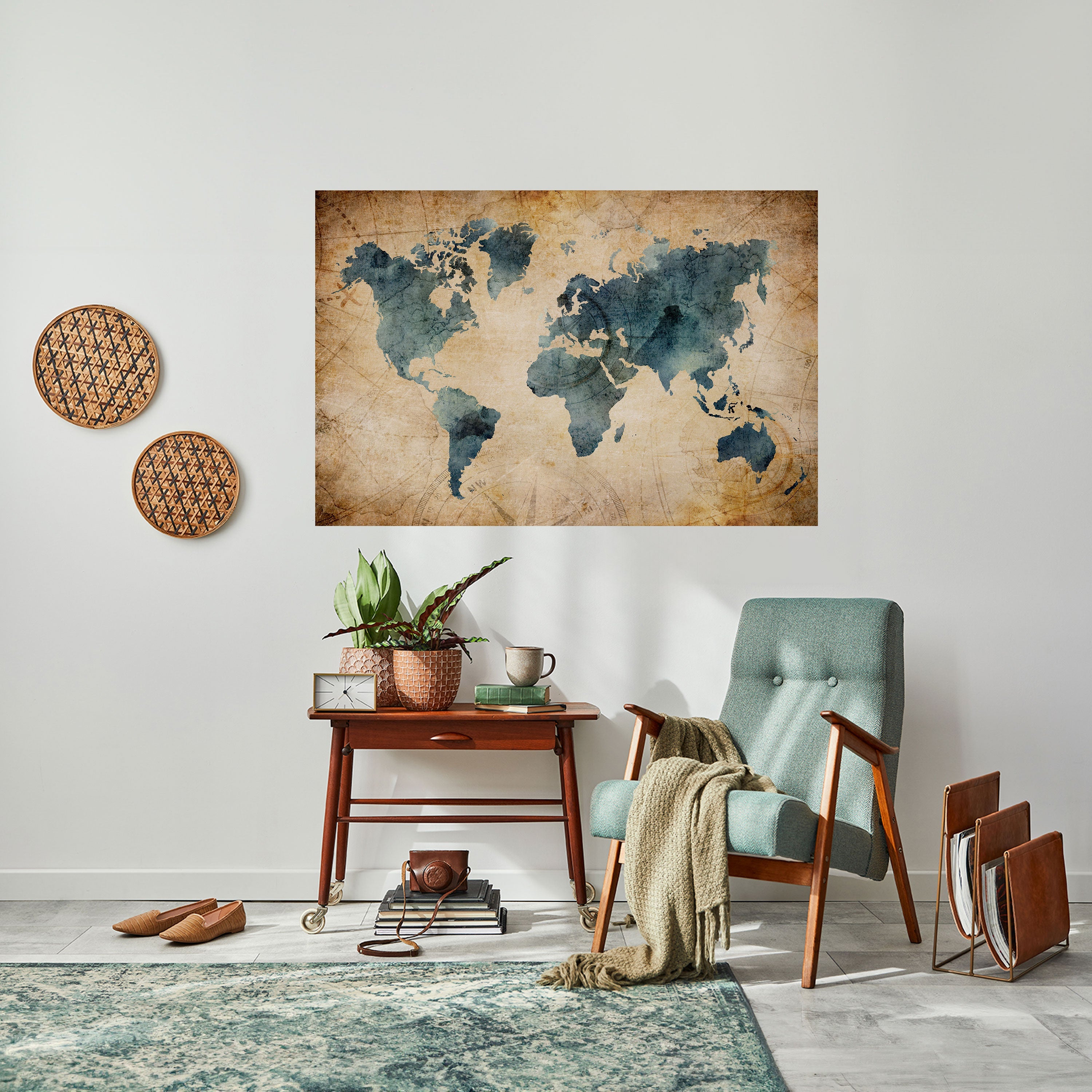 VINTAGE WORLDVIEW Peel and Stick Horizontal Poster