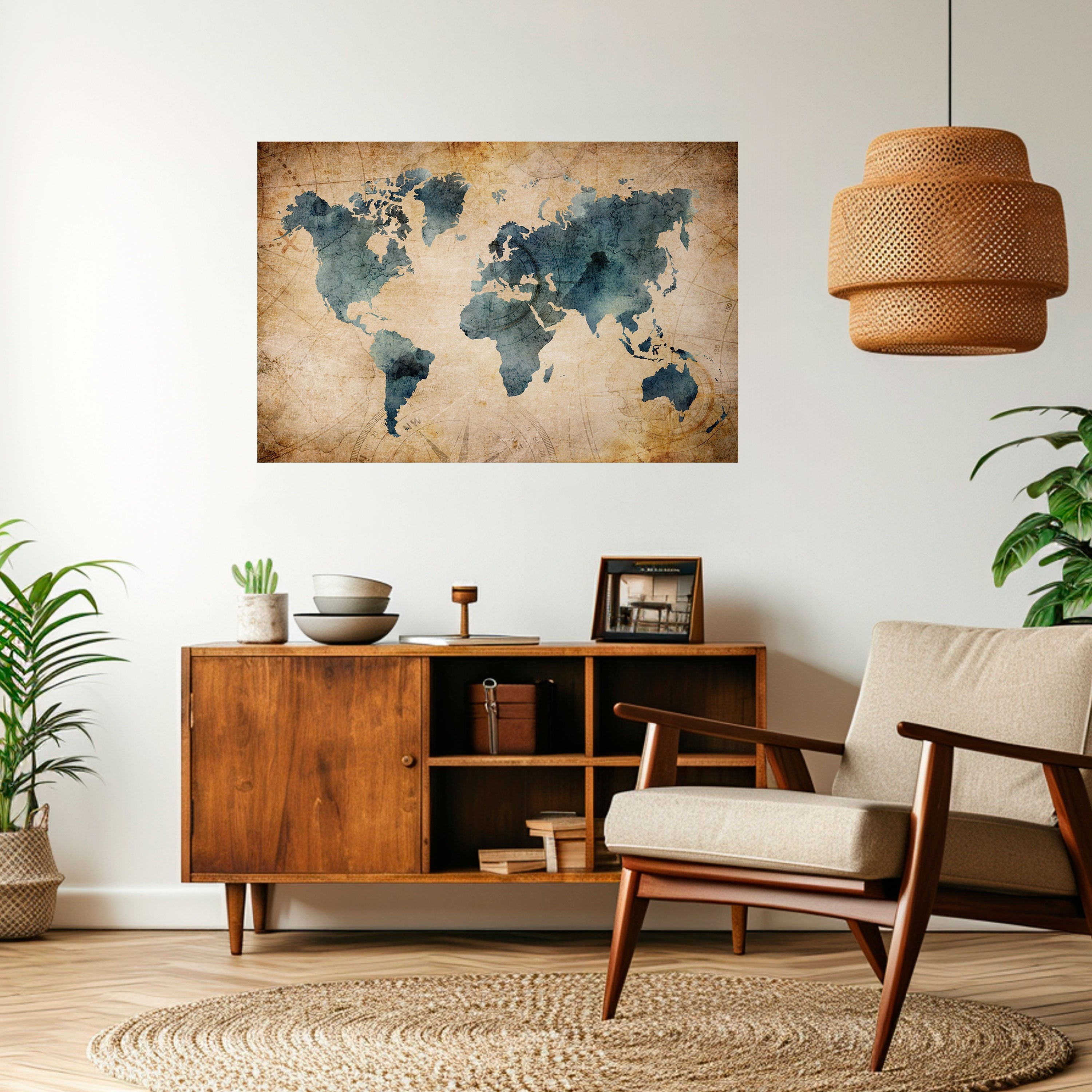 VINTAGE WORLDVIEW Peel and Stick Horizontal Poster