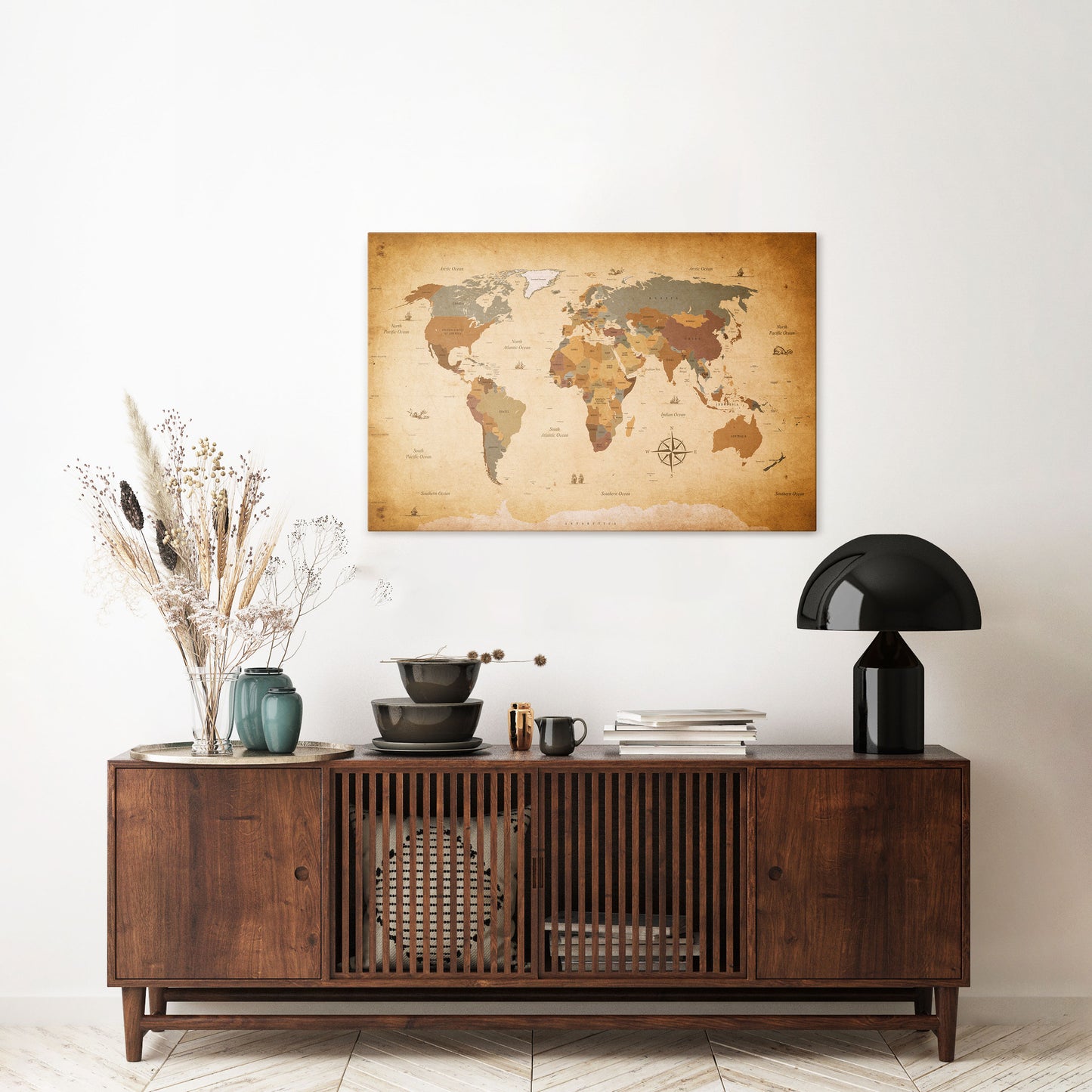 ANCIENT VOYAGER'S MAP Horizontal Canvas Print