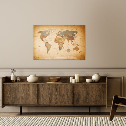 ANCIENT VOYAGER'S MAP Horizontal Canvas Print