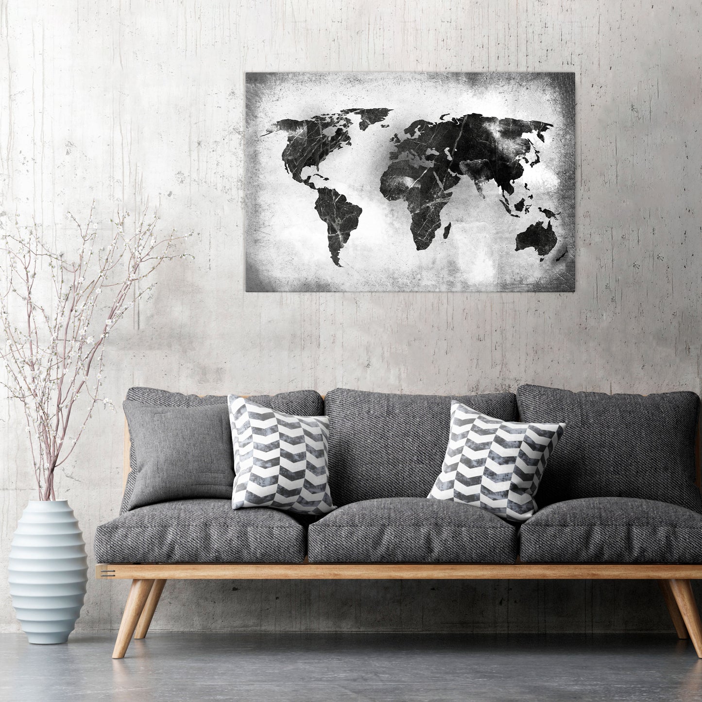 SHADOWED CONTINENTS Horizontal Canvas Print