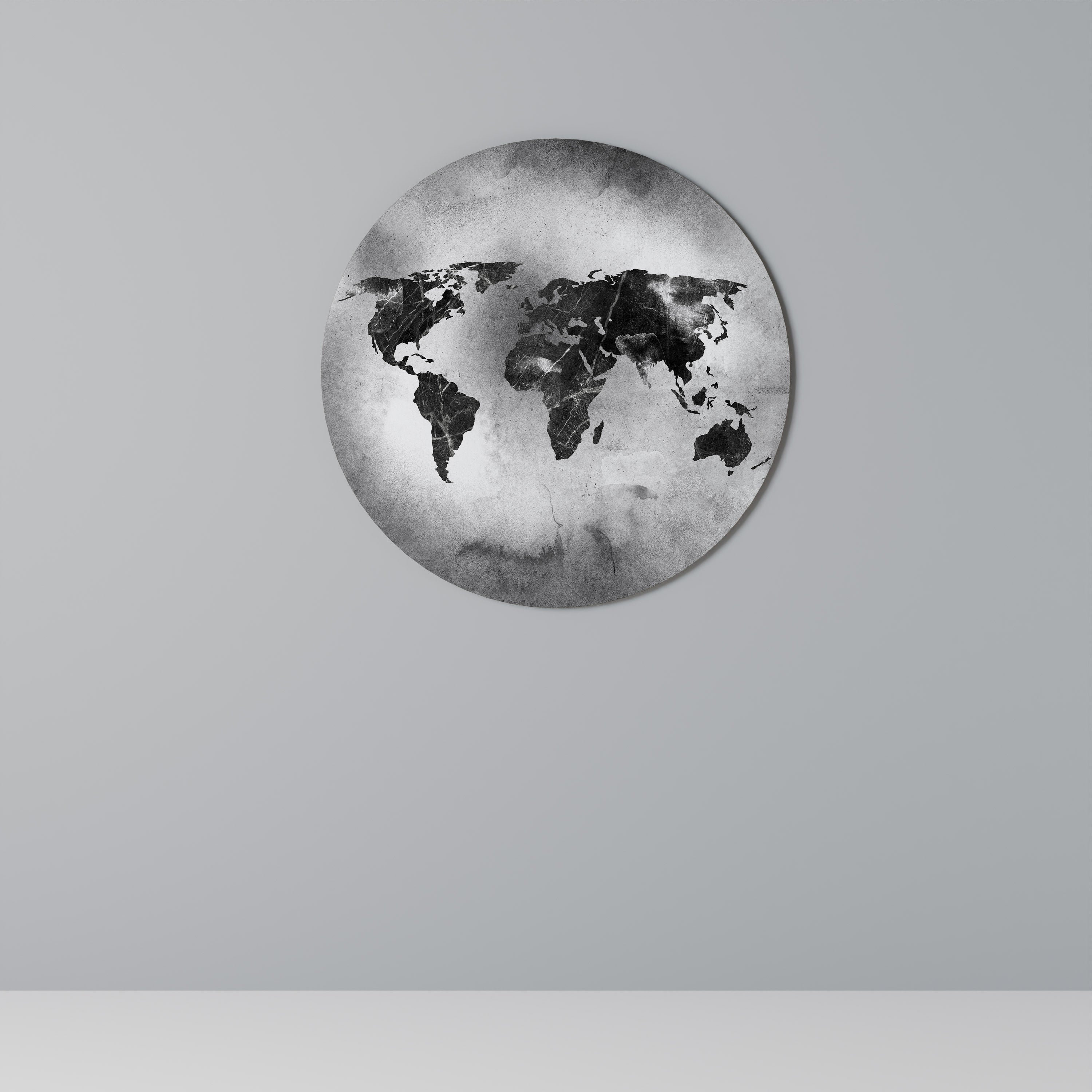 SHADOWED CONTINENTS Quadro Redondo Decorativo