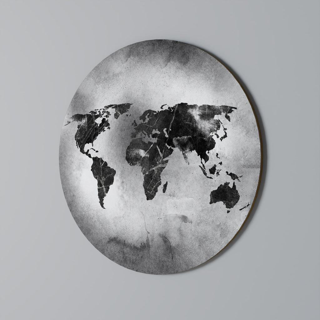SHADOWED CONTINENTS Quadro Redondo Decorativo