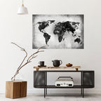 SHADOWED CONTINENTS Peel and Stick Horizontal Poster