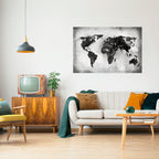 SHADOWED CONTINENTS Peel and Stick Horizontal Poster