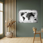 SHADOWED CONTINENTS Peel and Stick Horizontal Poster