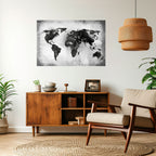 SHADOWED CONTINENTS Peel and Stick Horizontal Poster
