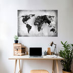 SHADOWED CONTINENTS Peel and Stick Horizontal Poster