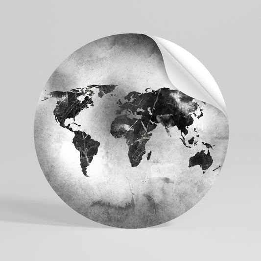 SHADOWED CONTINENTS Autocolante Redondo Removível