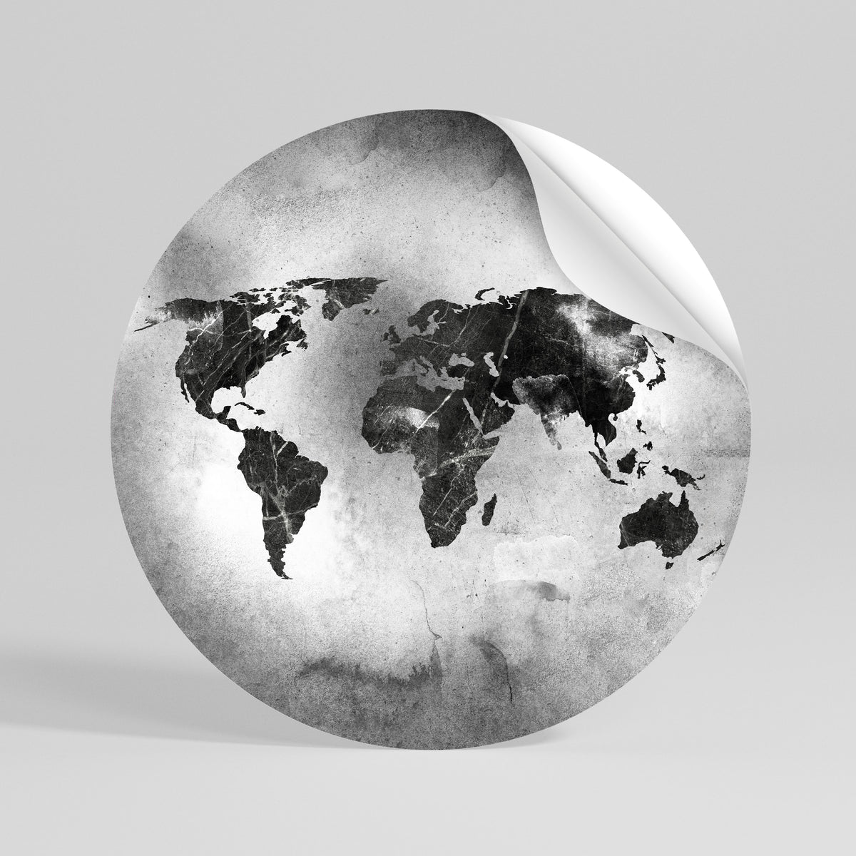 SHADOWED CONTINENTS Autocolante Redondo Removível