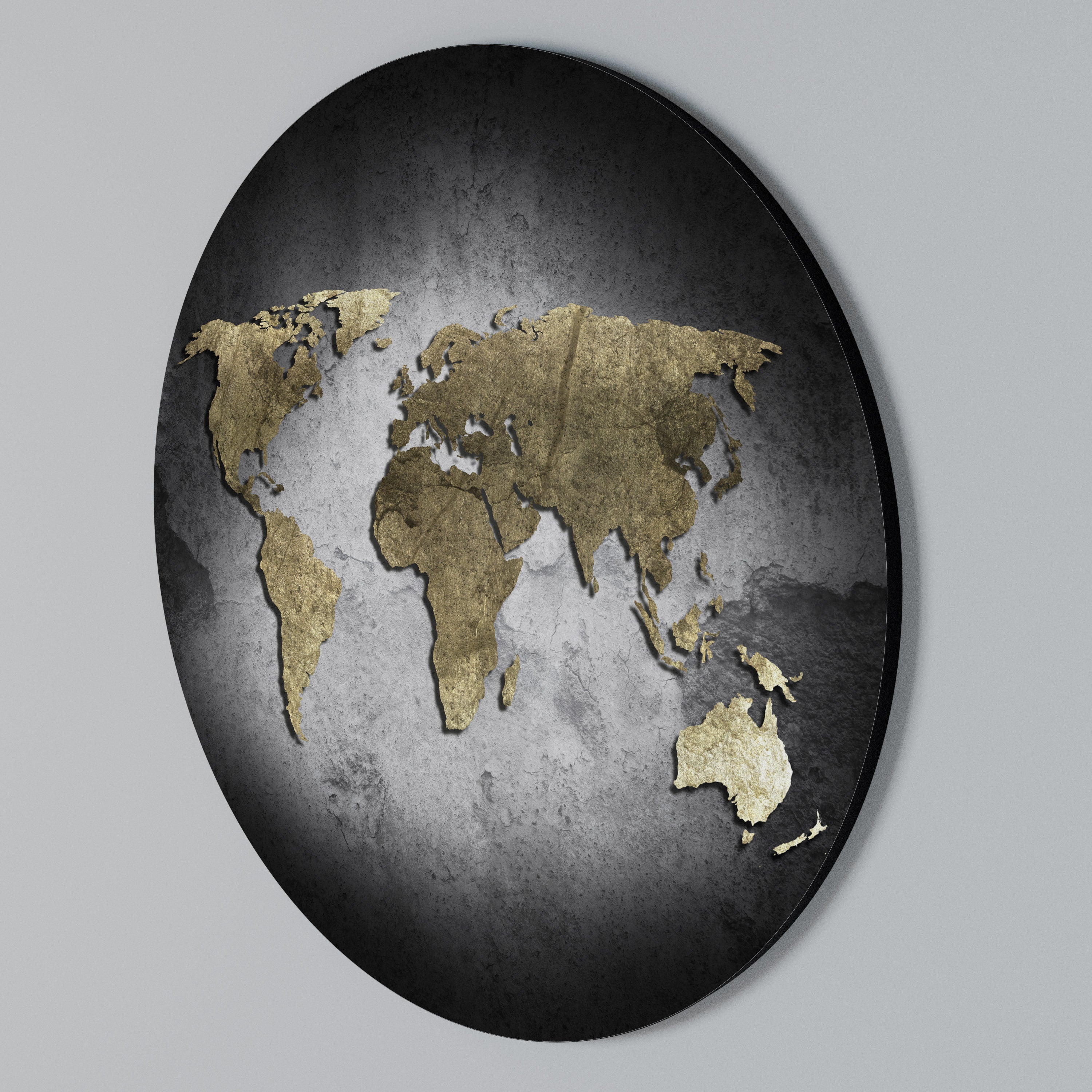 GOLDEN GLOBE TREASURE Arte de Parede Redonda