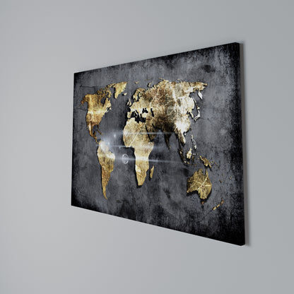 SHIMMERING EARTH MAP Horizontal Canvas Print