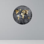 SHIMMERING EARTH MAP Quadro Redondo Decorativo