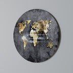 SHIMMERING EARTH MAP Quadro Redondo Decorativo
