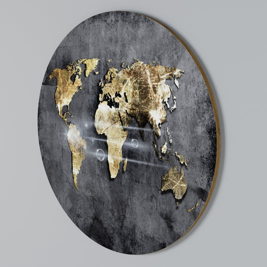 SHIMMERING EARTH MAP Arte de Parede Redonda