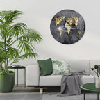 SHIMMERING EARTH MAP Quadro Redondo Decorativo