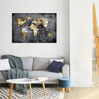 SHIMMERING EARTH MAP Peel and Stick Horizontal Poster