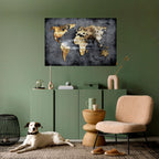 SHIMMERING EARTH MAP Peel and Stick Horizontal Poster