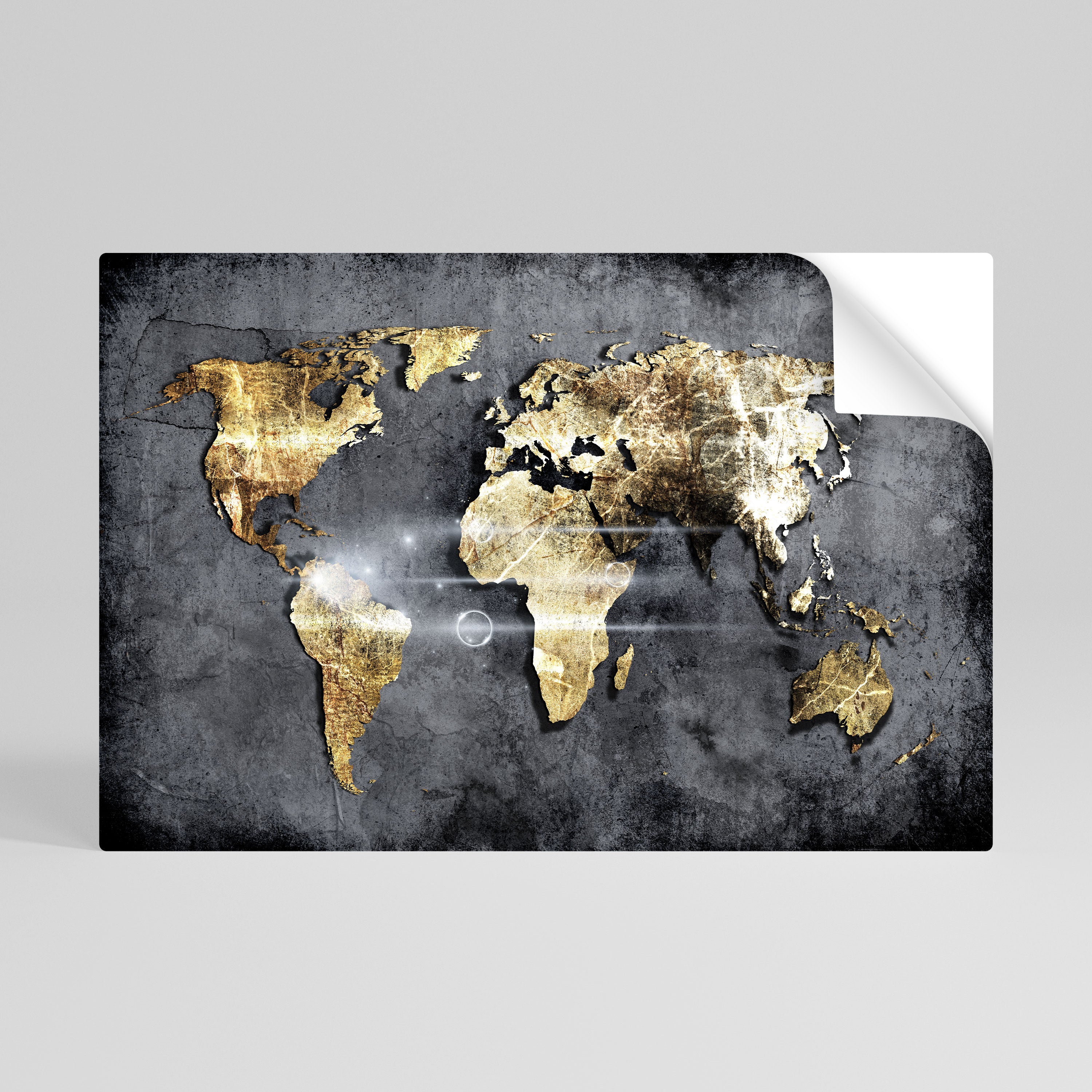SHIMMERING EARTH MAP Póster Autocolante Horizontal