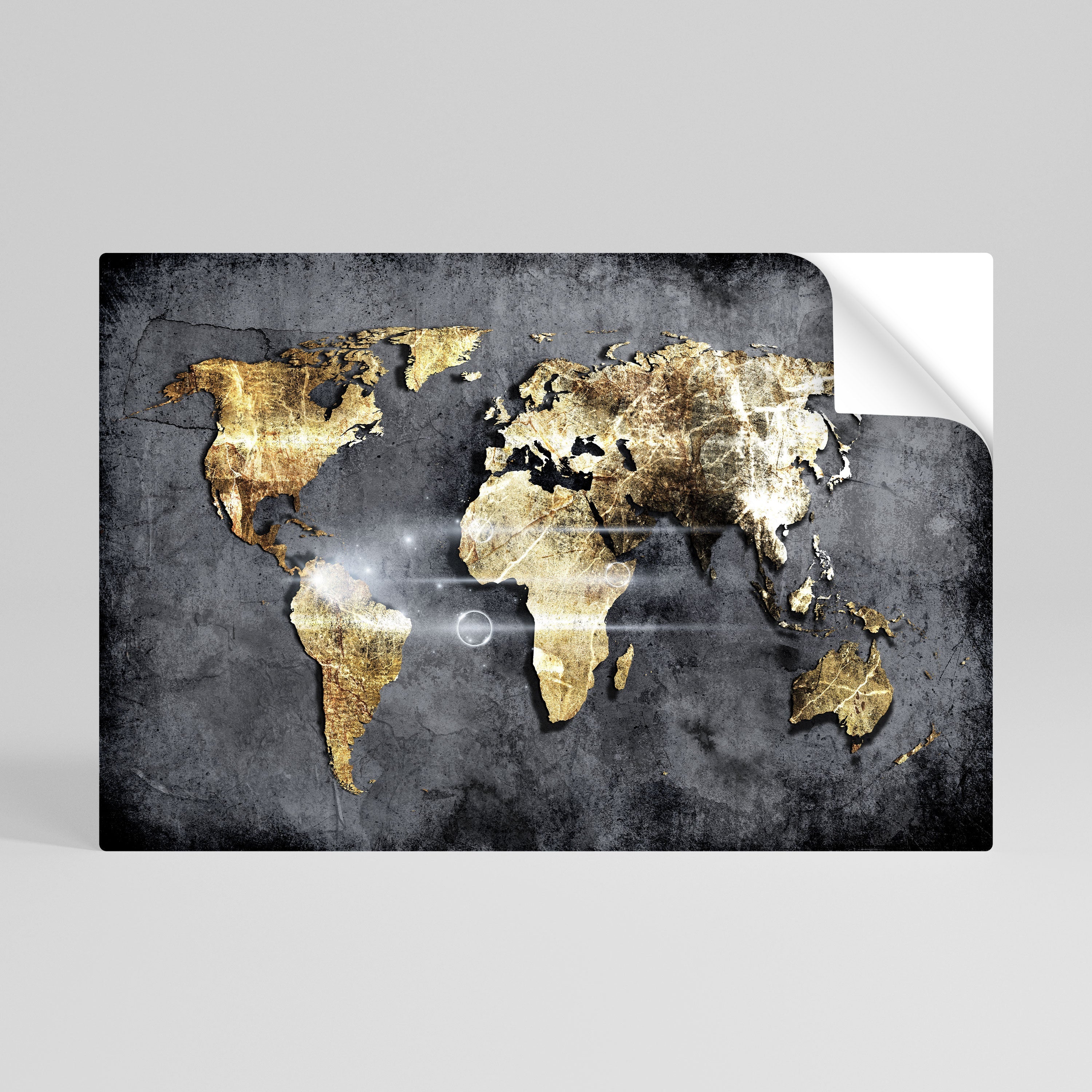 SHIMMERING EARTH MAP Peel and Stick Horizontal Poster