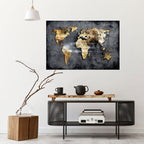 SHIMMERING EARTH MAP Peel and Stick Horizontal Poster