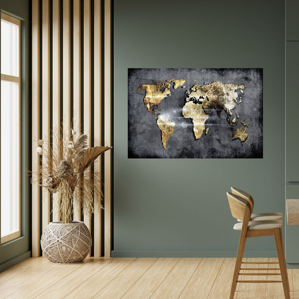 SHIMMERING EARTH MAP Peel and Stick Horizontal Poster
