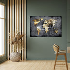 SHIMMERING EARTH MAP Peel and Stick Horizontal Poster