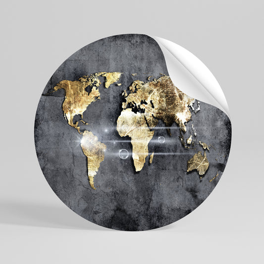 SHIMMERING EARTH MAP Autocolante Redondo Removível