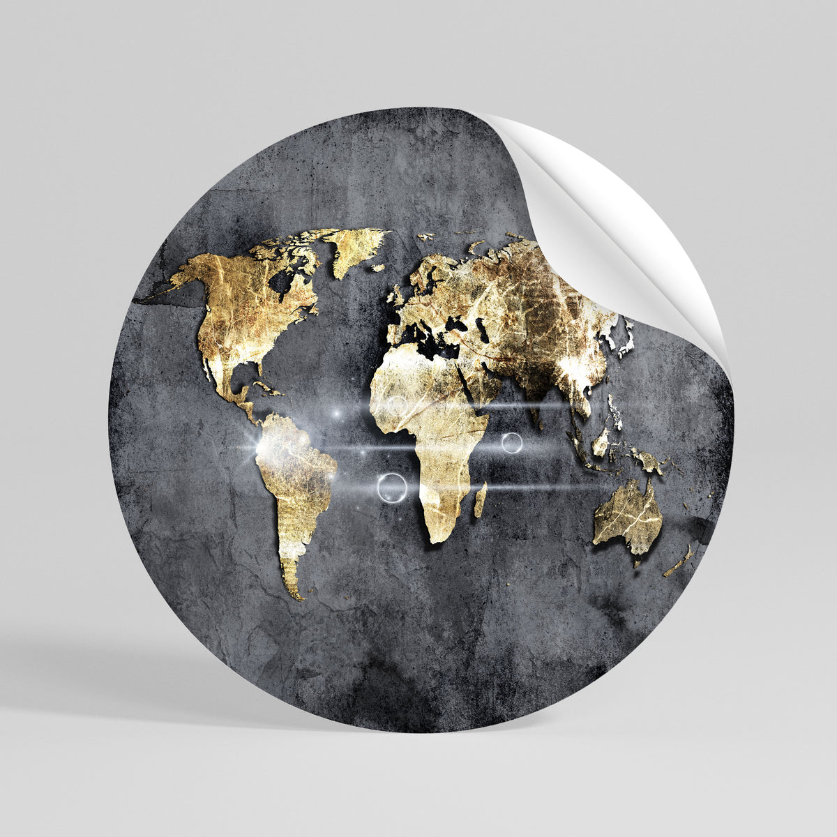 SHIMMERING EARTH MAP Autocolante Redondo Removível