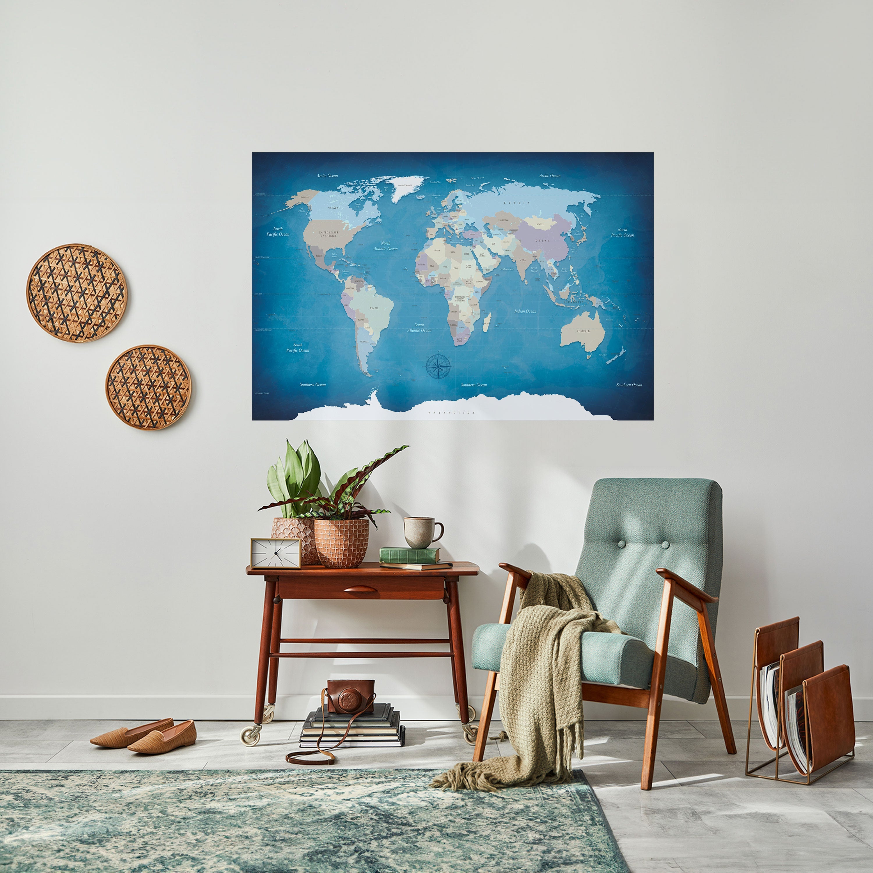 MAP OF DISCOVERY Peel and Stick Horizontal Poster