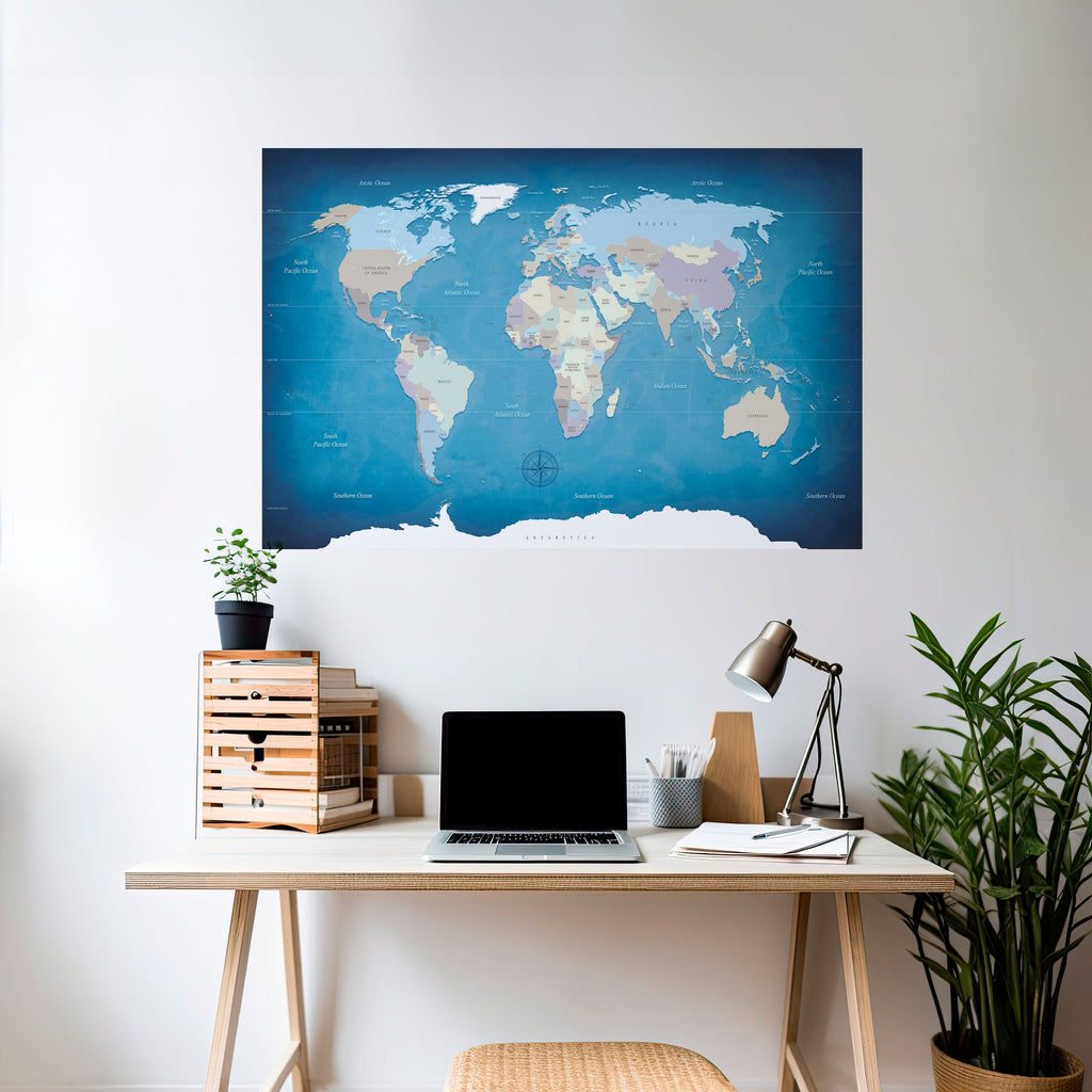 MAP OF DISCOVERY Peel and Stick Horizontal Poster