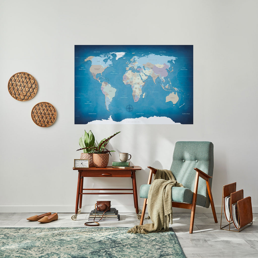 MAP OF DISCOVERY Peel and Stick Horizontal Poster