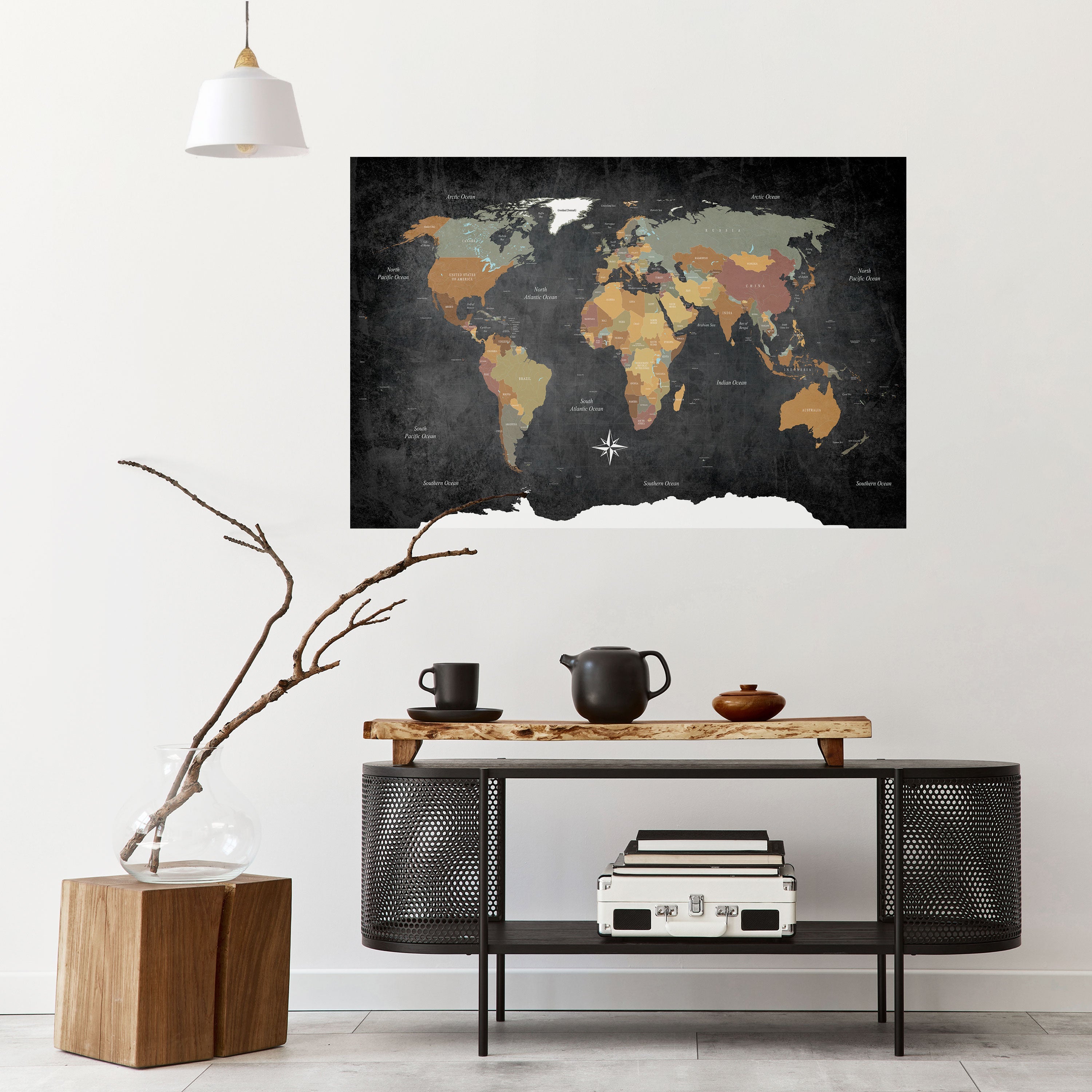 CONTINENTS OF CREATIVITY Peel and Stick Horizontal Poster