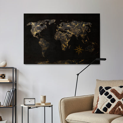 GOLDEN GEOGRAPHY Horizontal Canvas Print