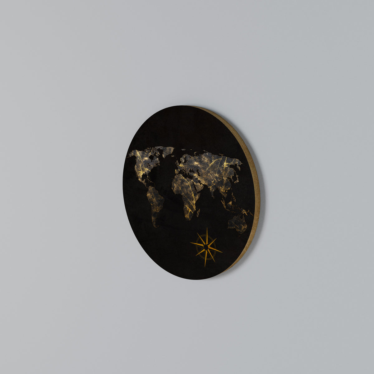 GOLDEN GEOGRAPHY Arte de Parede Redonda