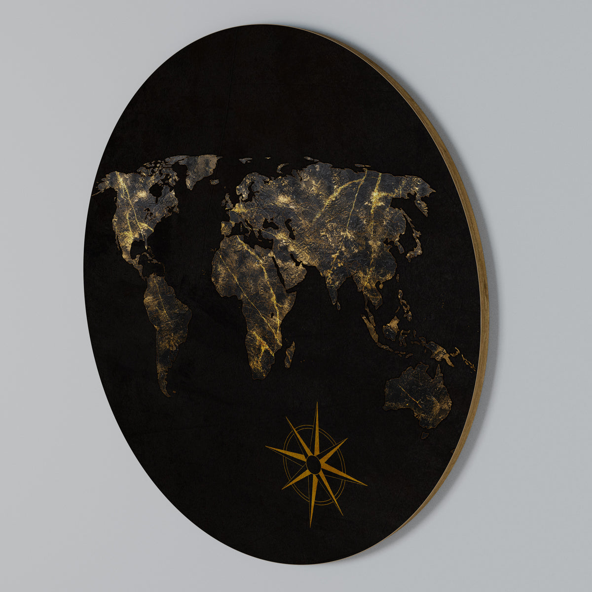 GOLDEN GEOGRAPHY Arte de Parede Redonda