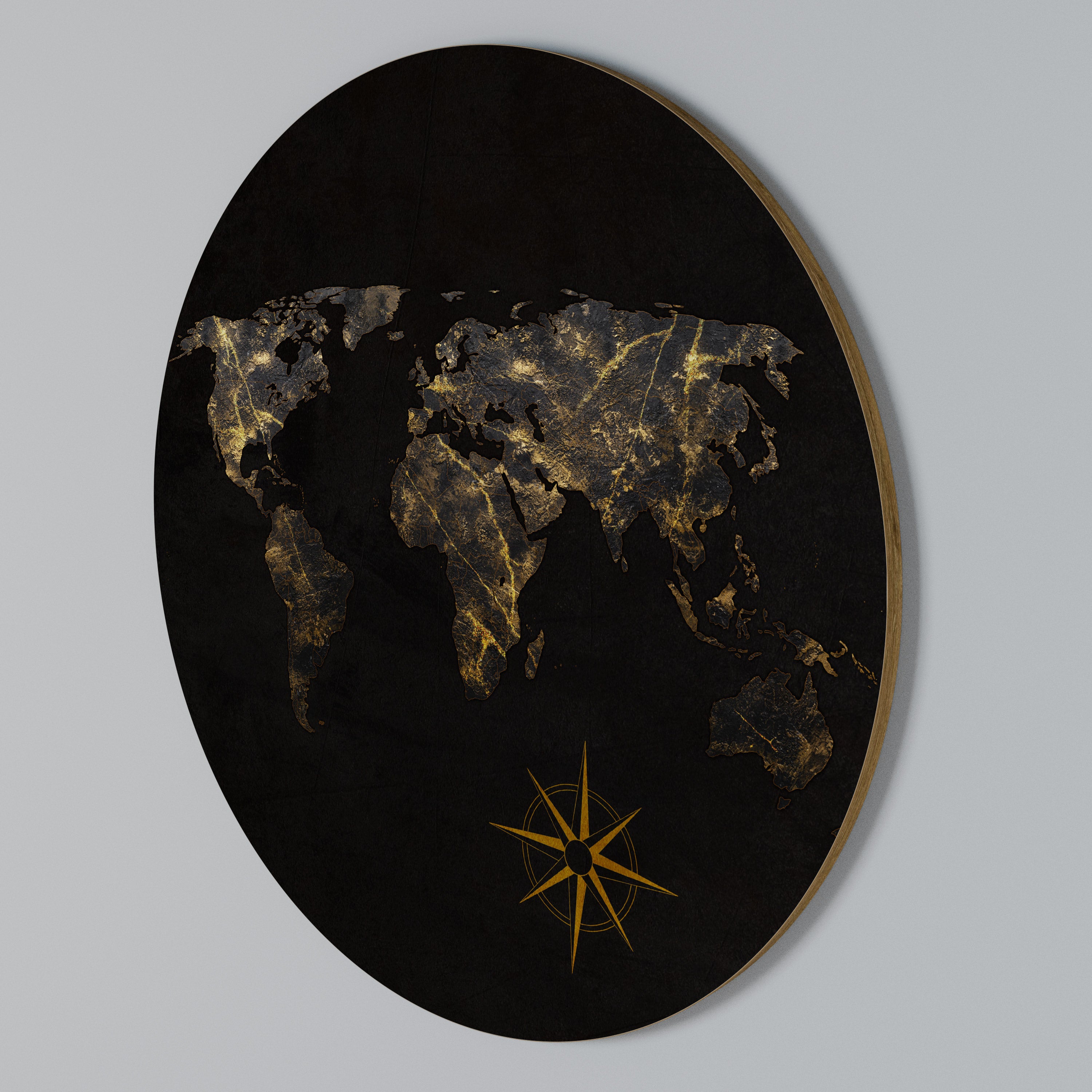 GOLDEN GEOGRAPHY Round Wall Art