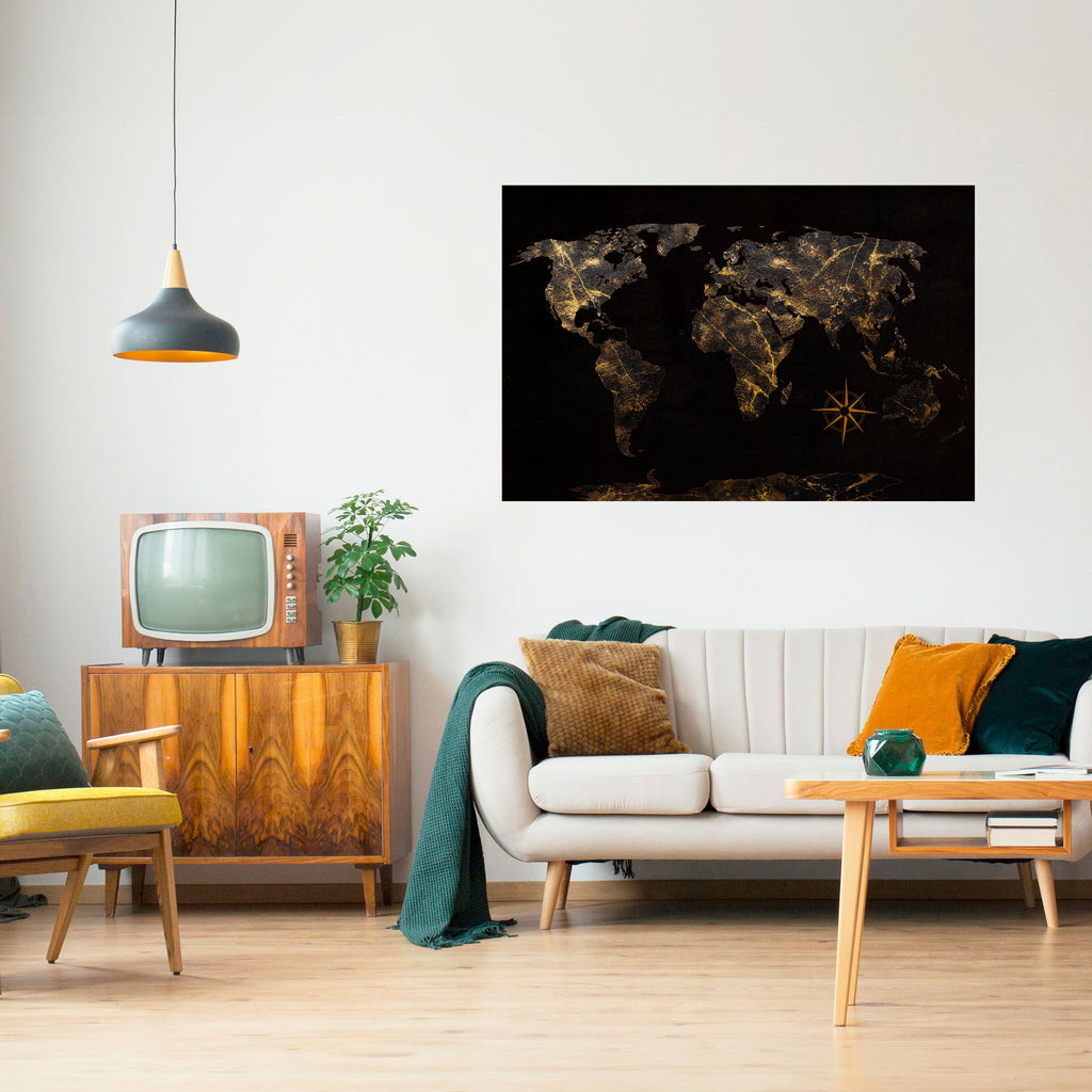 GOLDEN GEOGRAPHY Poster Horizontal Autocolante