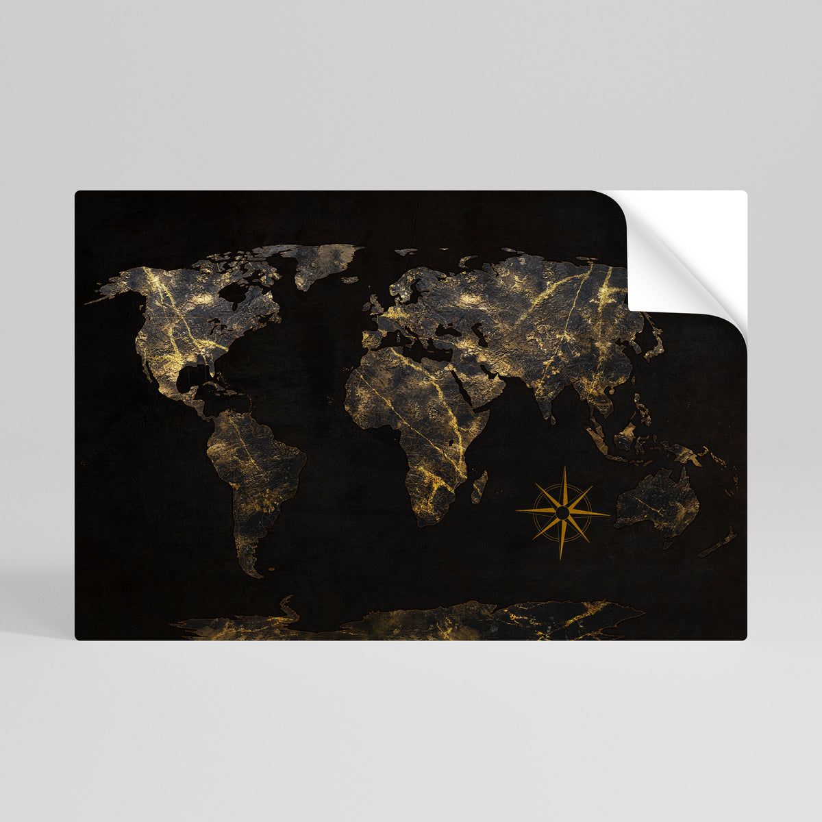 GOLDEN GEOGRAPHY Póster Autocolante Horizontal