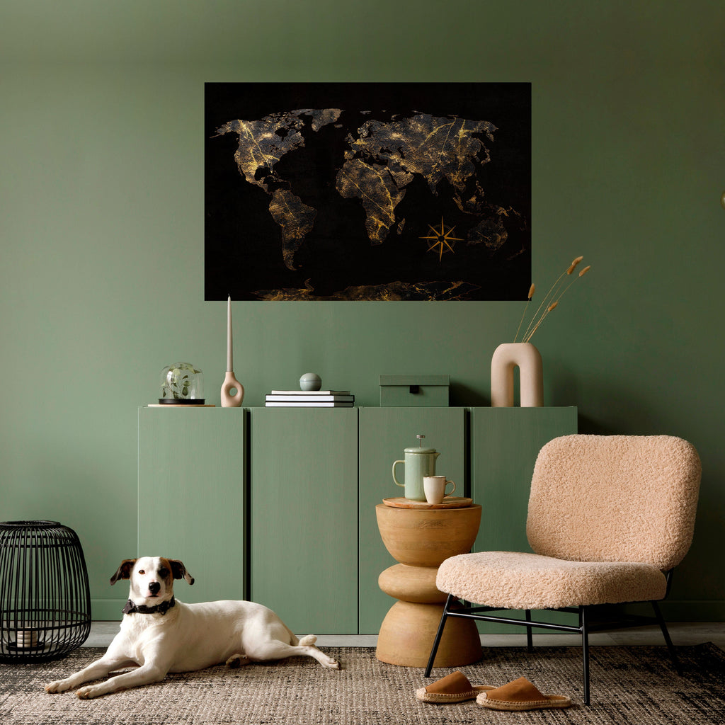 GOLDEN GEOGRAPHY Poster Horizontal Autocolante