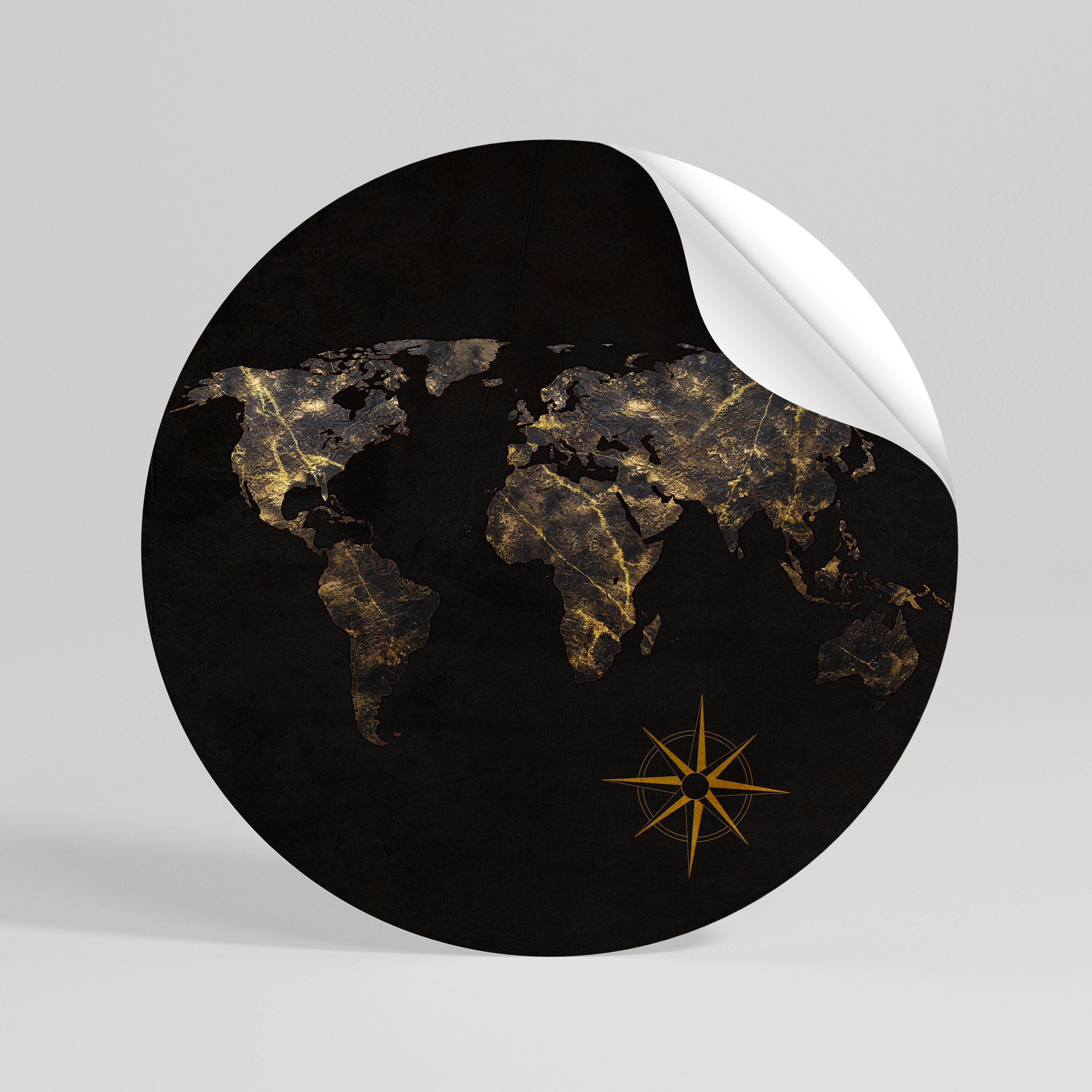 GOLDEN GEOGRAPHY Peel and Stick Round Sticker