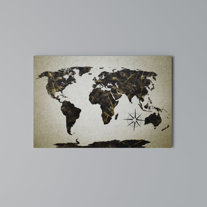 GOLDEN LINES GLOBE Horizontal Canvas Print