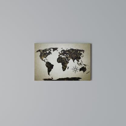GOLDEN LINES GLOBE Horizontal Canvas Print