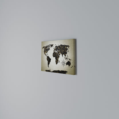 GOLDEN LINES GLOBE Horizontal Canvas Print