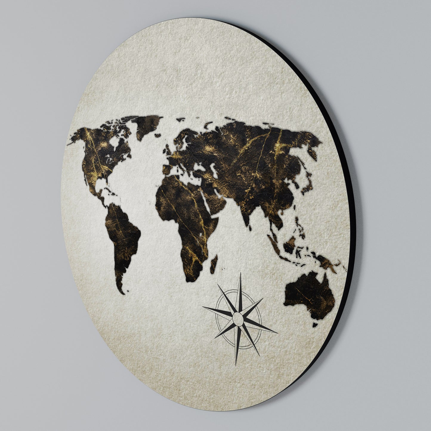 GOLDEN LINES GLOBE Arte de Parede Redonda