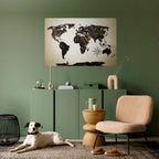 GOLDEN LINES GLOBE Peel and Stick Horizontal Poster
